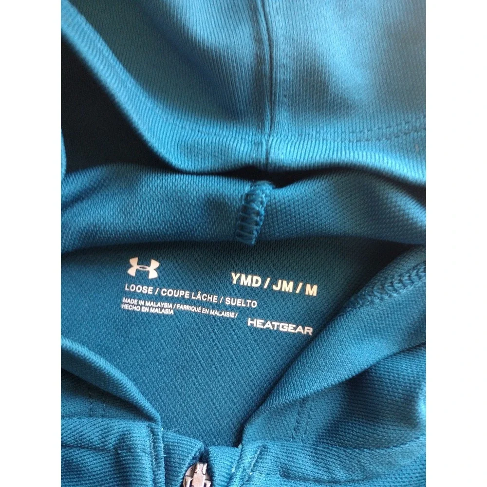 Under Armour Kids Teal‎ HeatGear Full Zip Hoodie Jacket YMD Medium